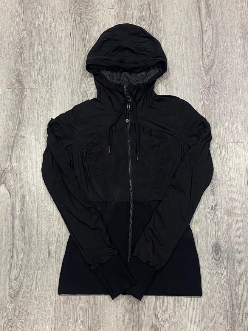 Lululemon Black Dance Studio Ruched Full Zip Hoodie Jacket - Size 6